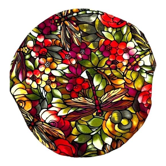 Handmade Floral Patterned Bread Basket Warmer Cover Camelias Roses Cottage Core - Picture 2 of 5